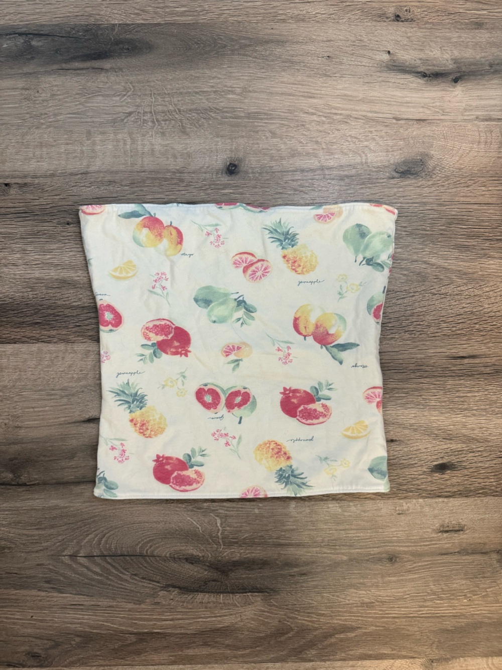 Hollister Cream Fruit-Print Pillowcase with Pink, Yellow and Green Accents